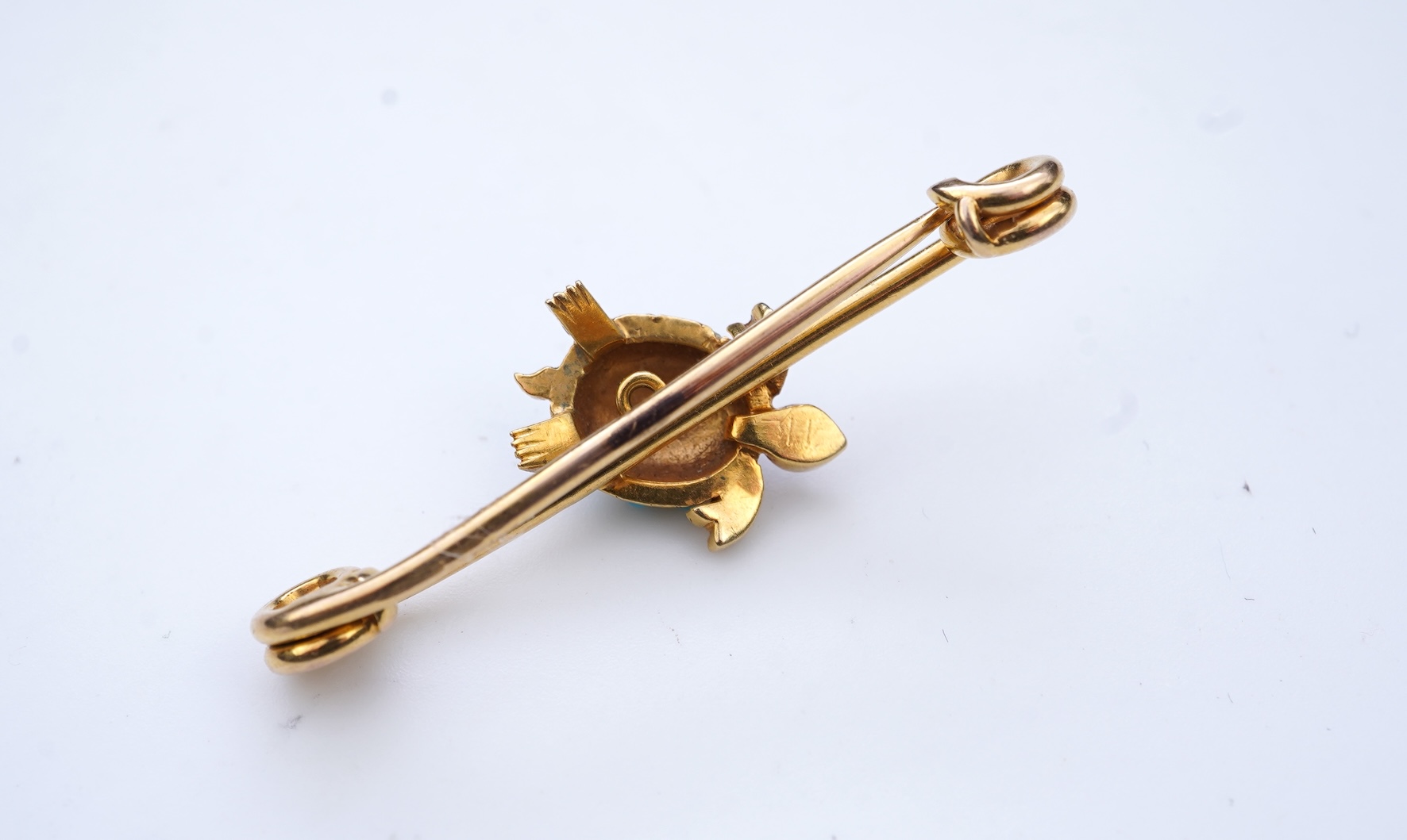 An Edwardian seed pearl and turquoise bar brooch, early 20th century